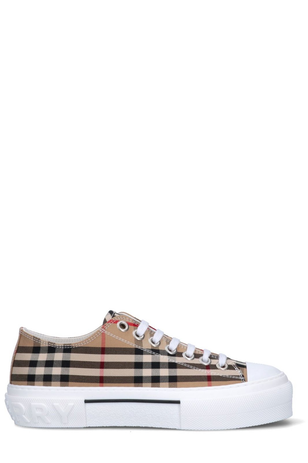 Burberry Checked Lace-Up Sneakers