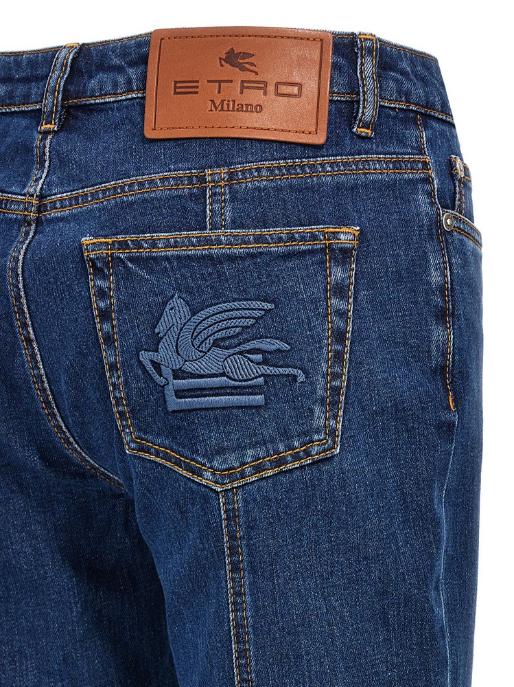 Etro Embroidered Rear Logo Flared Jeans – Cettire