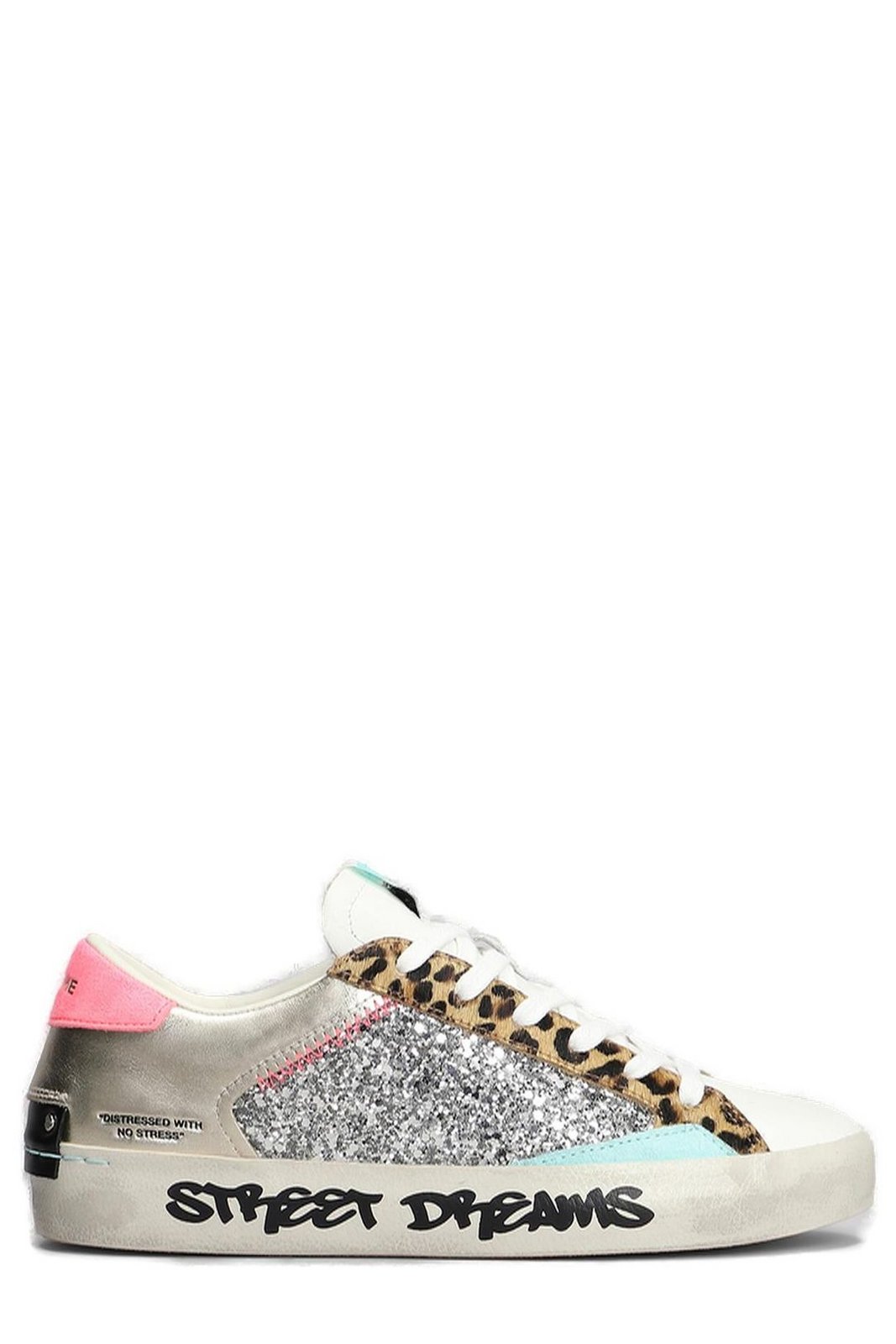 Crime London Distressed Lace-Up Sneakers