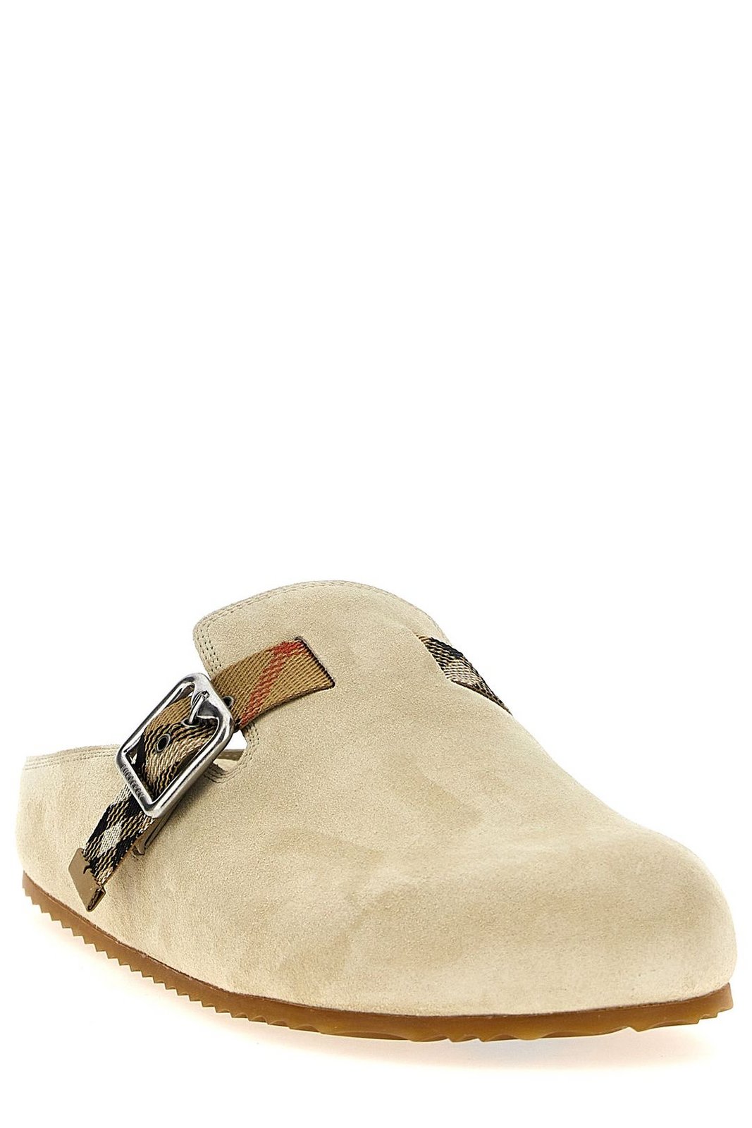 Burberry Urchin Checked Buckle Clogs