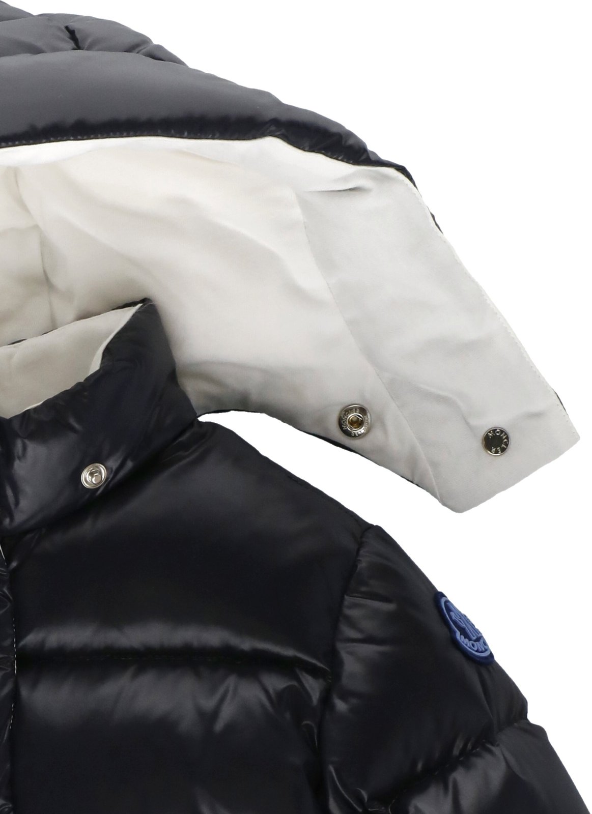 Moncler Enfant Logo Patch Hooded Down Jacket
