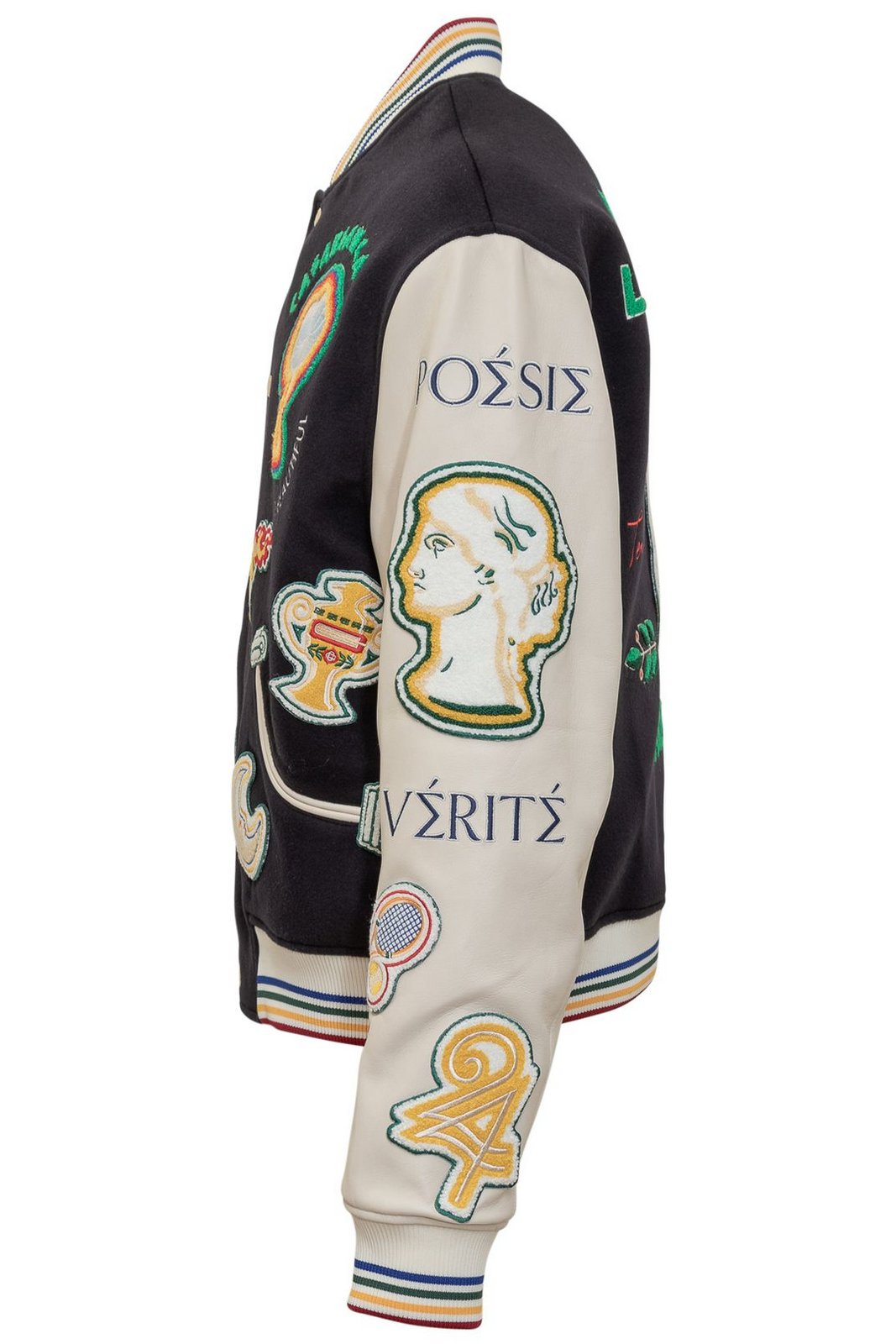 Casablanca Chenille Panelled Patchwork Bomber Jacket
