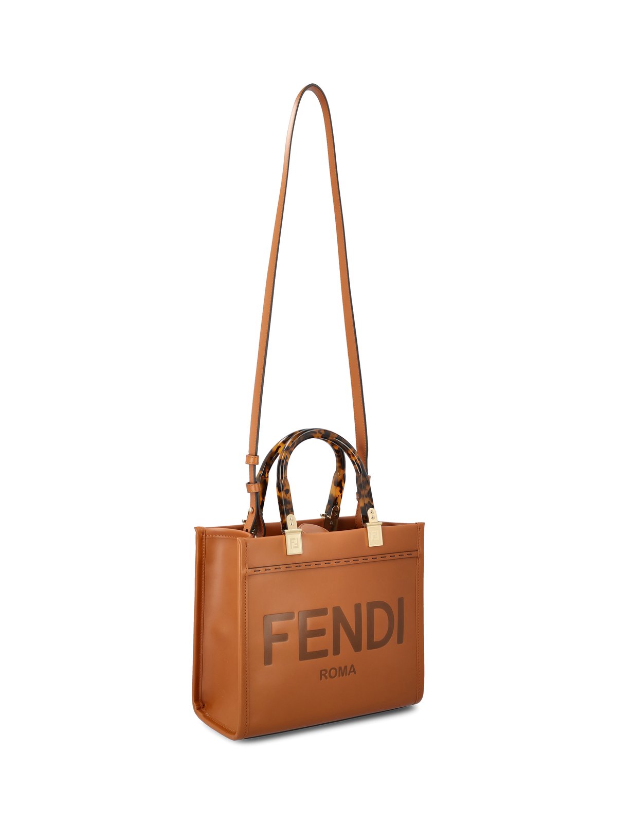 サンシャイン スモール トップハンドル バッグ フェンディ サンシャイン スモール ファブリック ブラウン | Fendi
