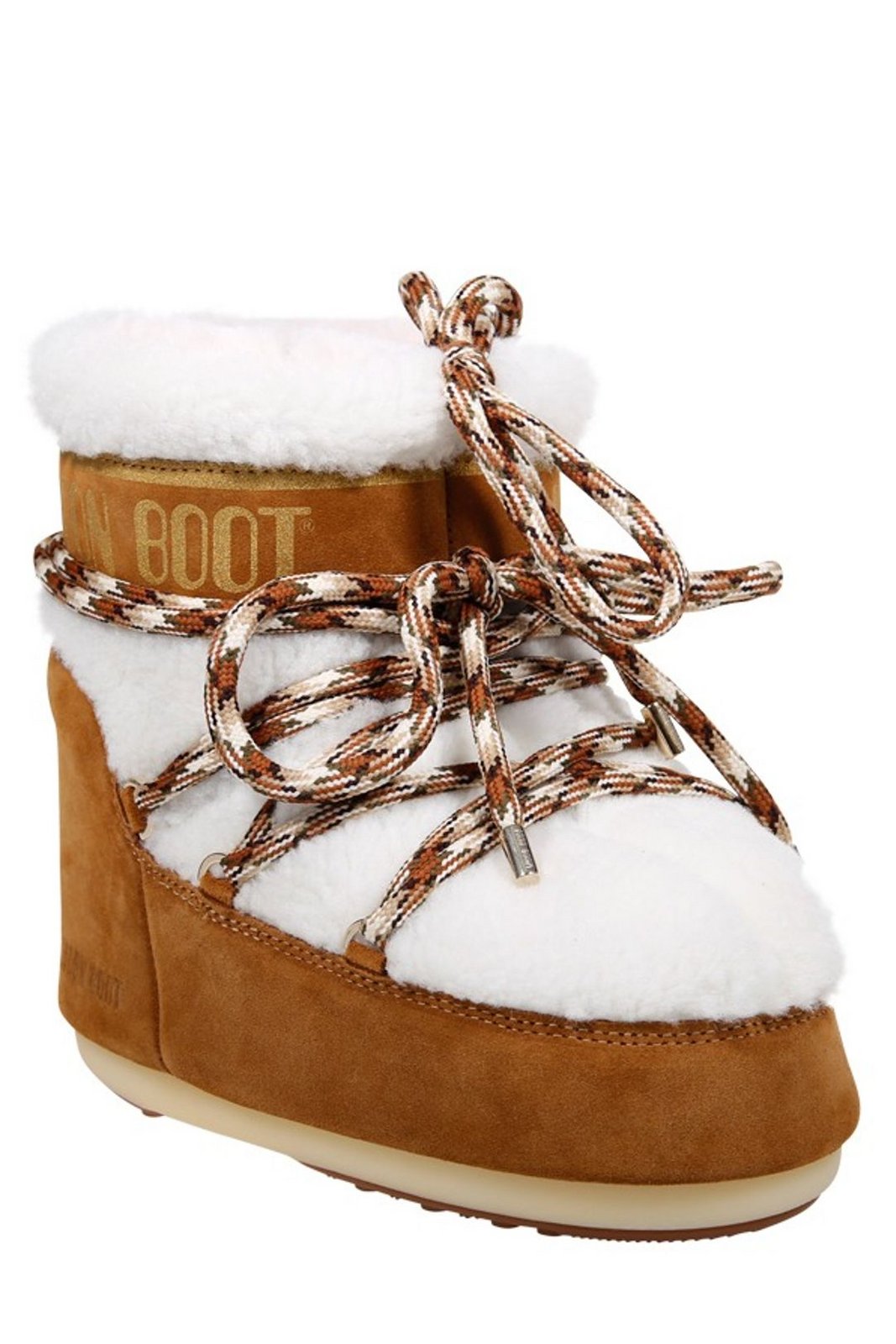 Moon Boot Logo Printed Shearling Lace-Up Boots