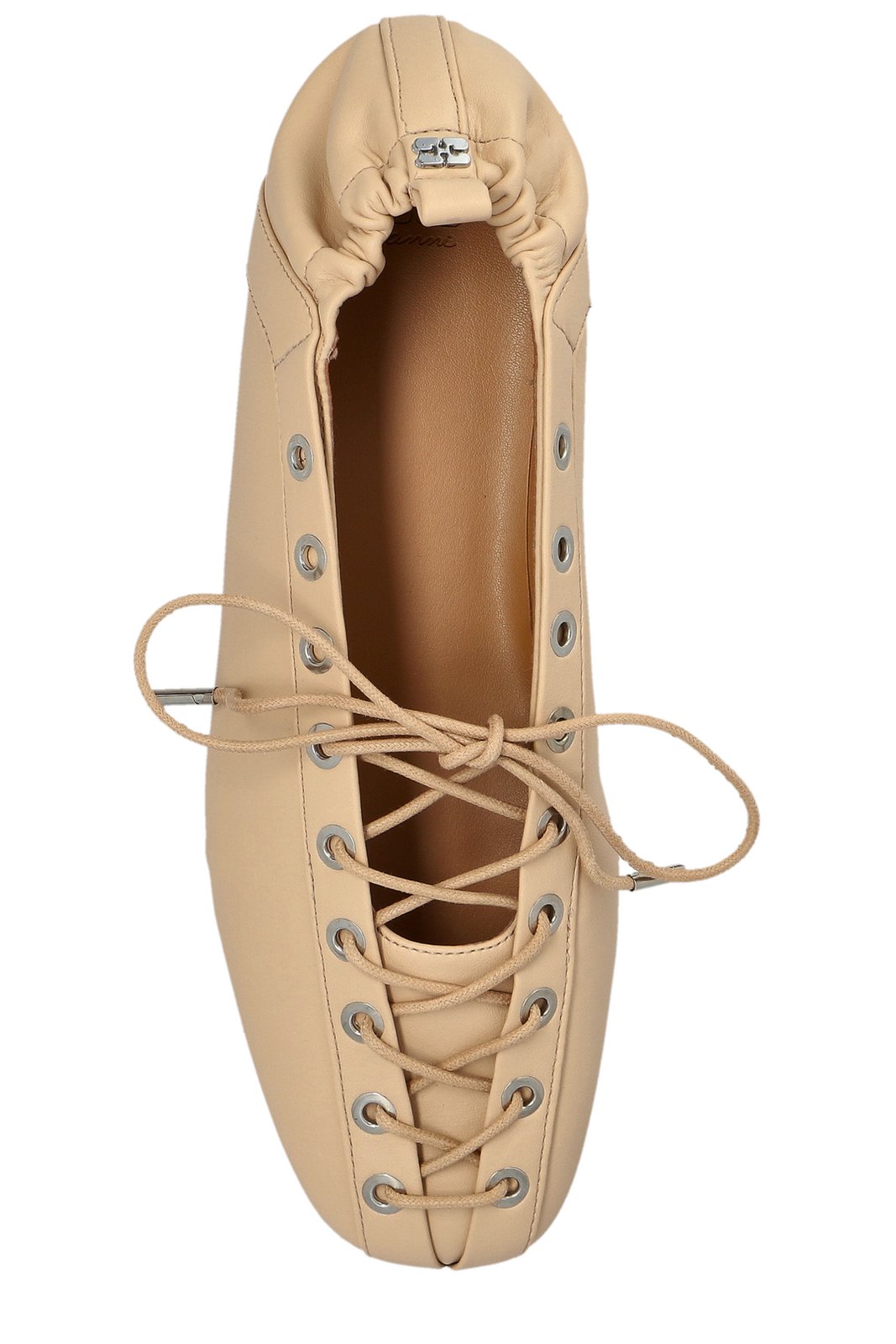 Ganni Lace-Up Ballerinas
