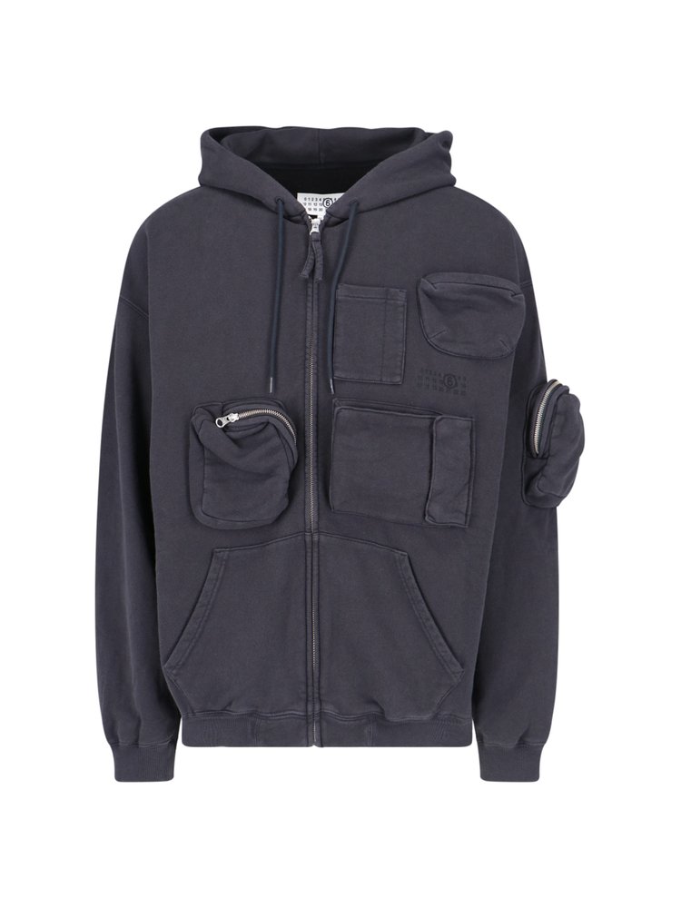 MM6 Maison Margiela Zipped Drawstring Hoodie – Cettire
