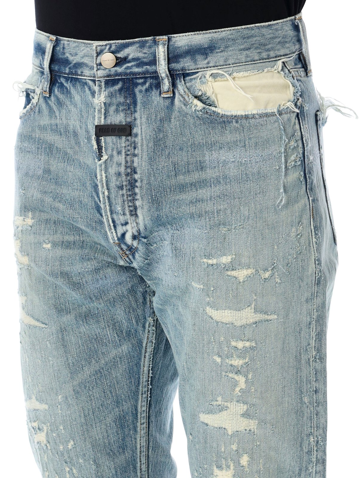 Fear of God Sraight-Leg Frayed-Edge Jeans