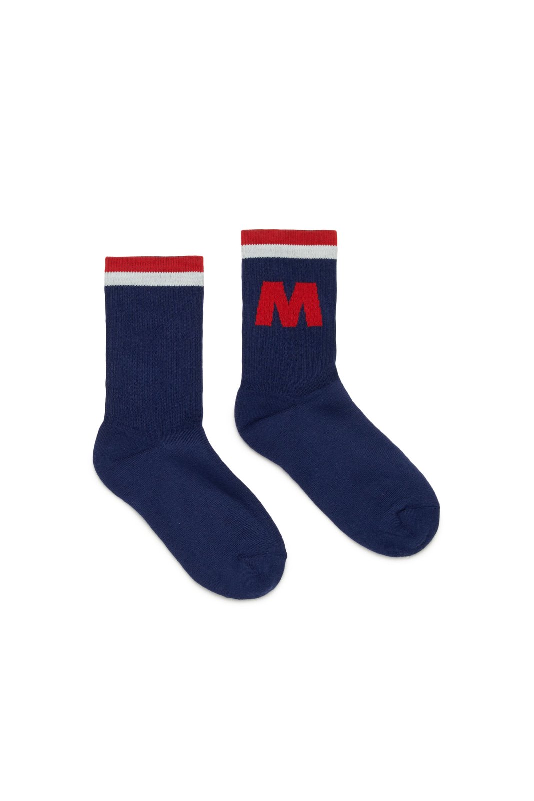 Marni Kids Logo Intarsia-Knit Striped Ankle Socks