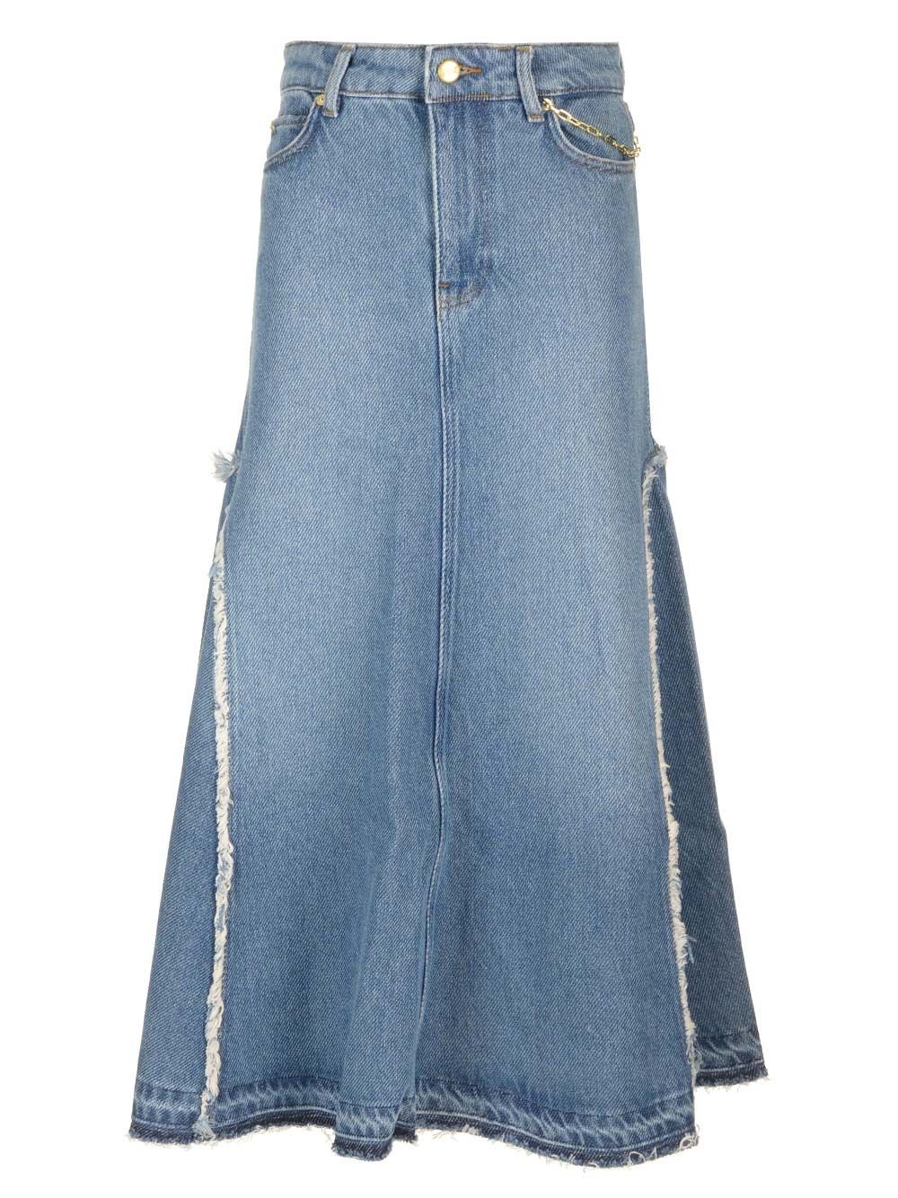 Ganni Flared Denim Skirt – Cettire