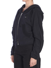 【MONCLER x Willow smith】限定コラボ ジップアップ パーカー W) Moncler x Willow Smith Zip-Up Eyelet Cotton Hoodie Black