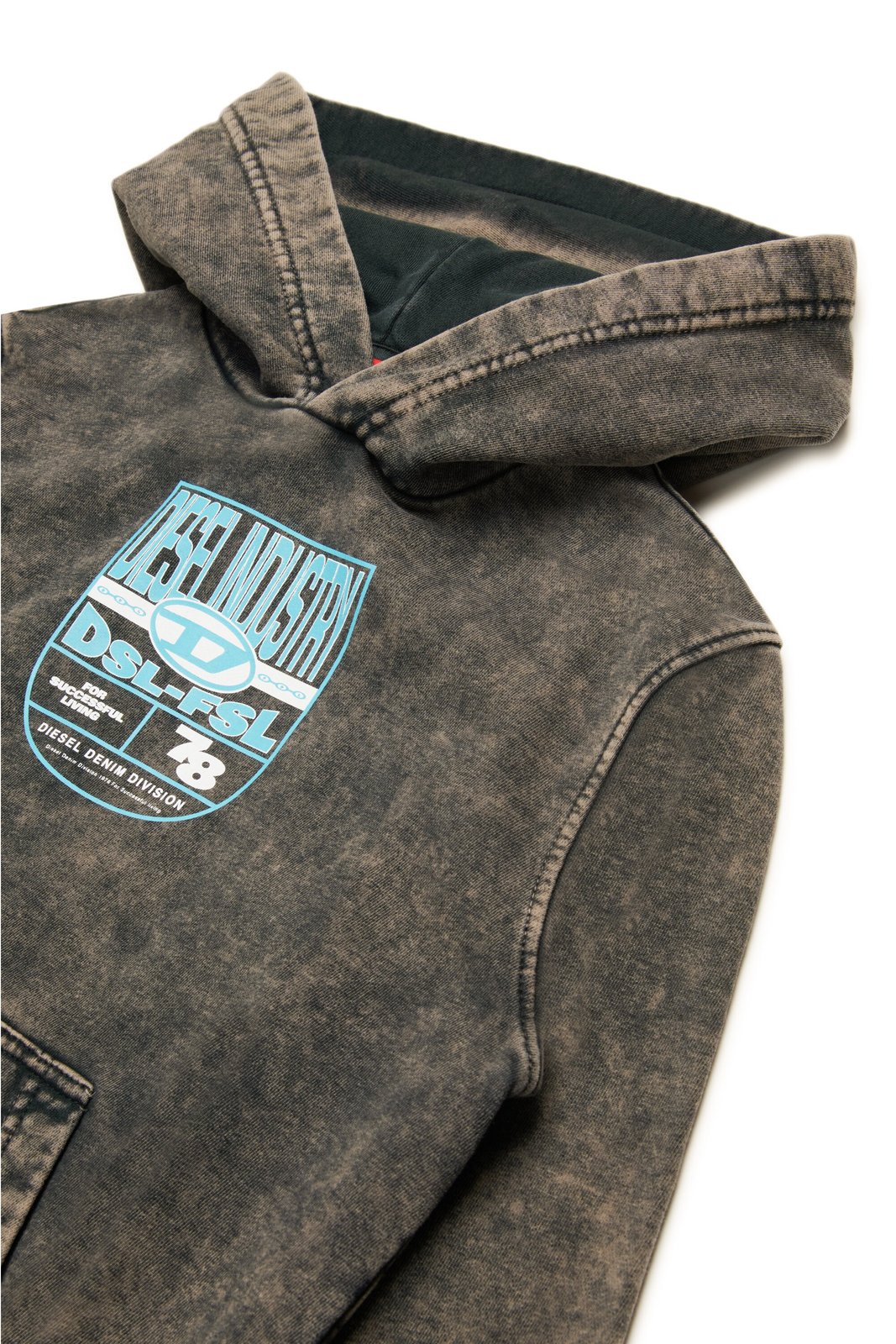 Diesel Kids Logo Printed Faded Hoodie