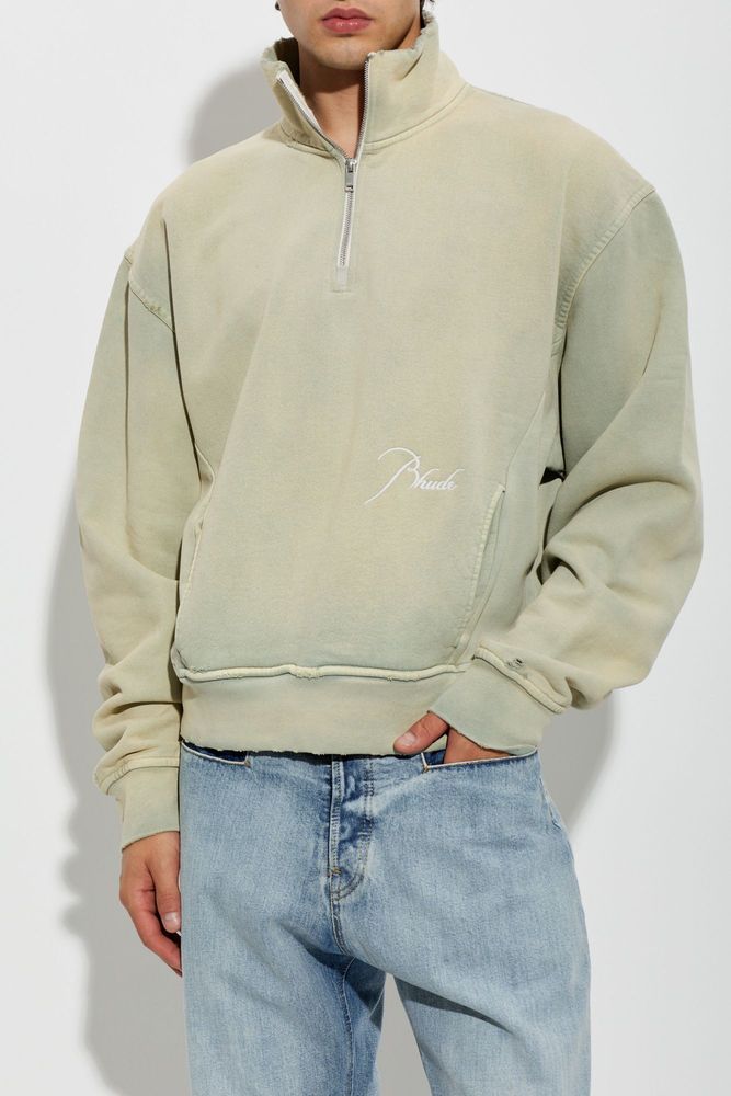 Rhude 하프 집업 로고 맨투맨