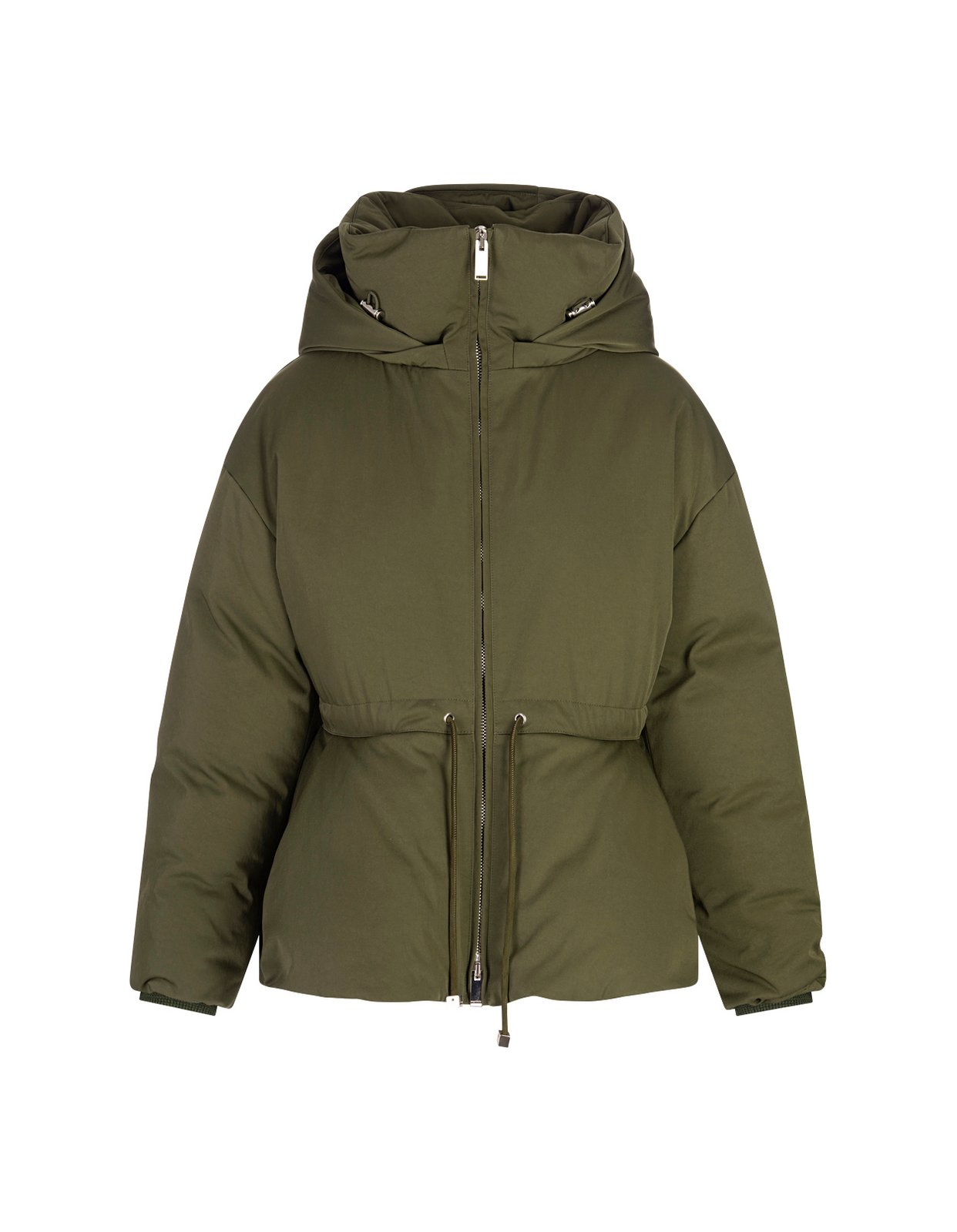 Alexander McQueen Peplum Drawstring Waist Puffer Jacket – On Sale