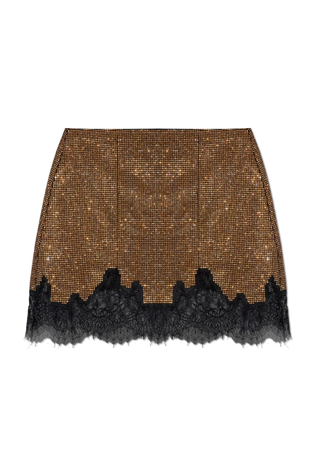 Self-Portrait Crystal Chainmail Mini Skirt