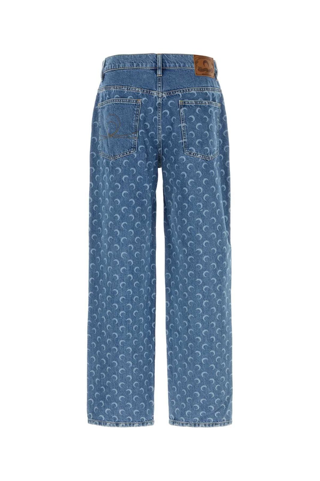 Marine Serre Moon Laser Wash Denim Baggy Jeans
