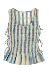 Ganni Ombre Striped Smock Tie Top – Cettire