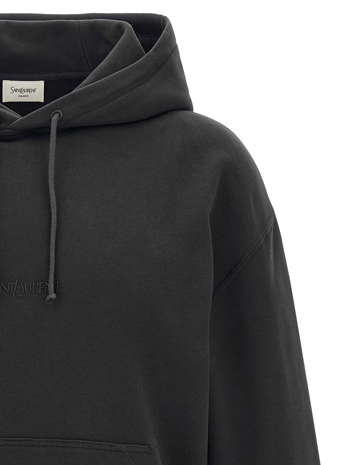 Saint Laurent Logo Embroidered Drawstring Hoodie