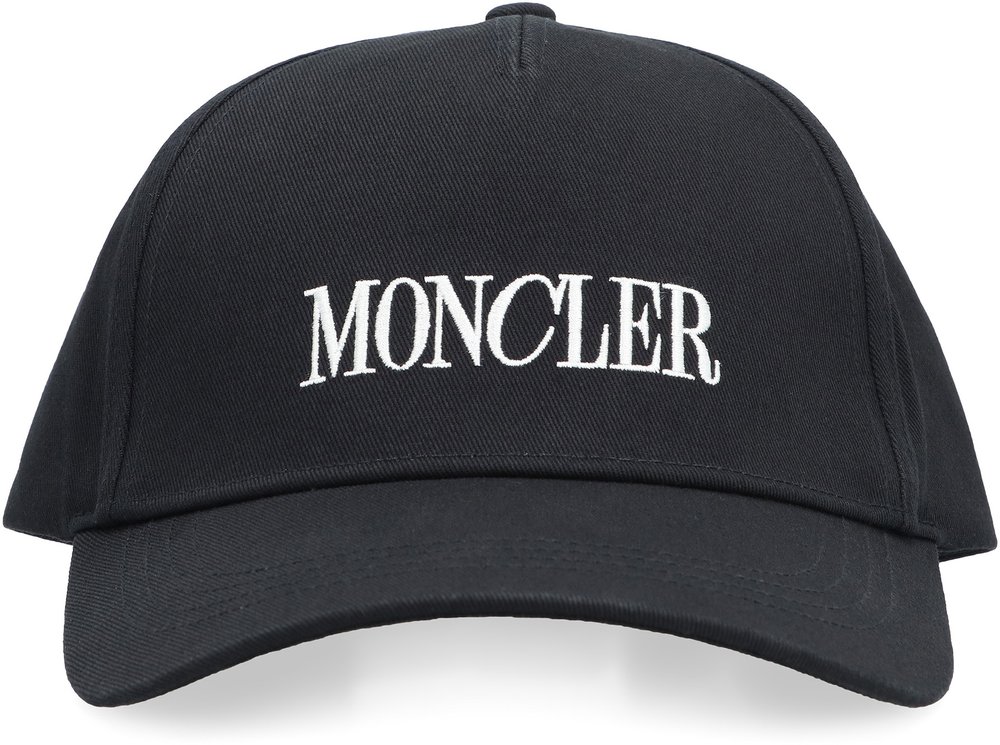 ハット MONCLER Logo embroidery cap Moncler black baseball cap