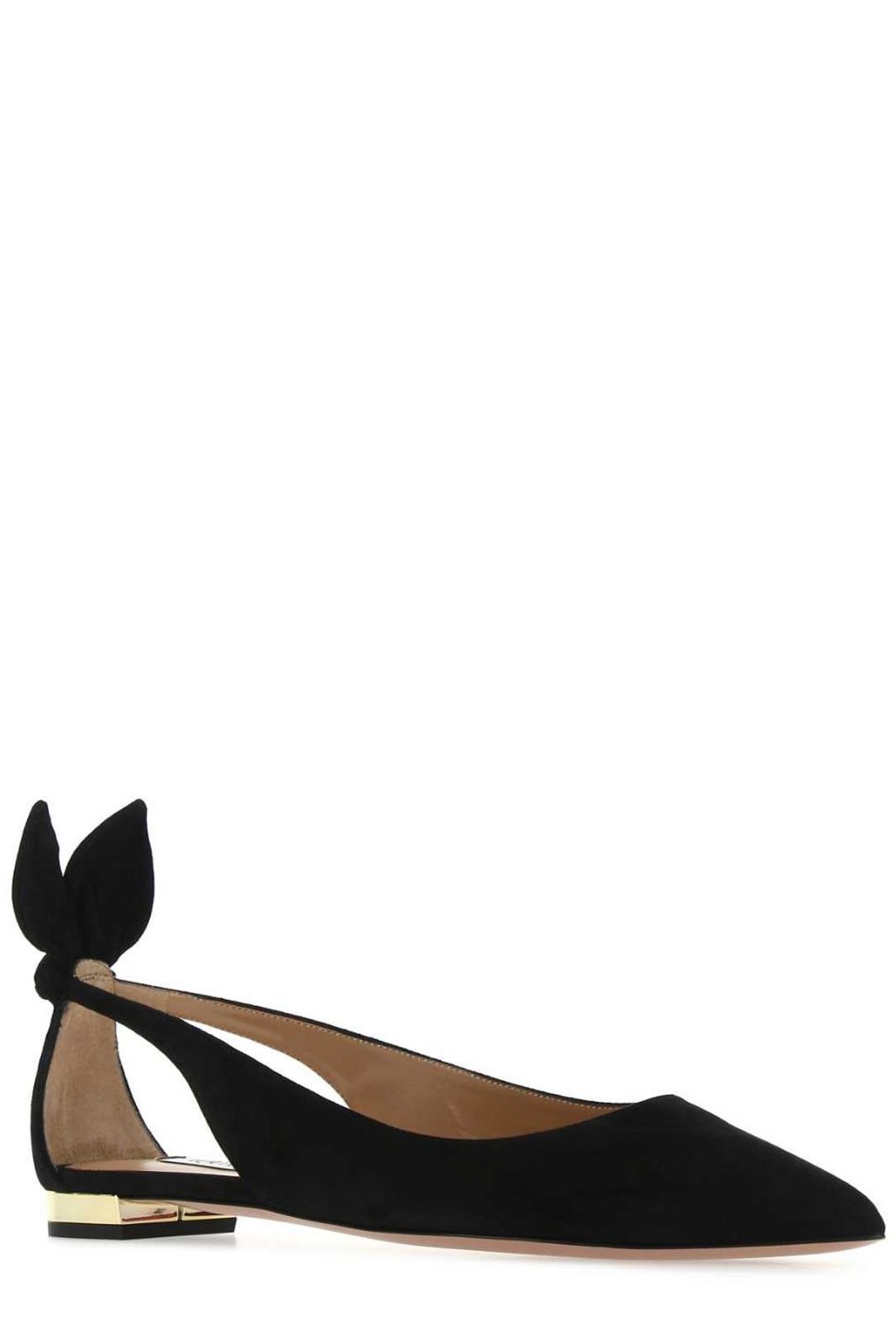 Aquazzura Bow Tie Detailed Ballerina Flats
