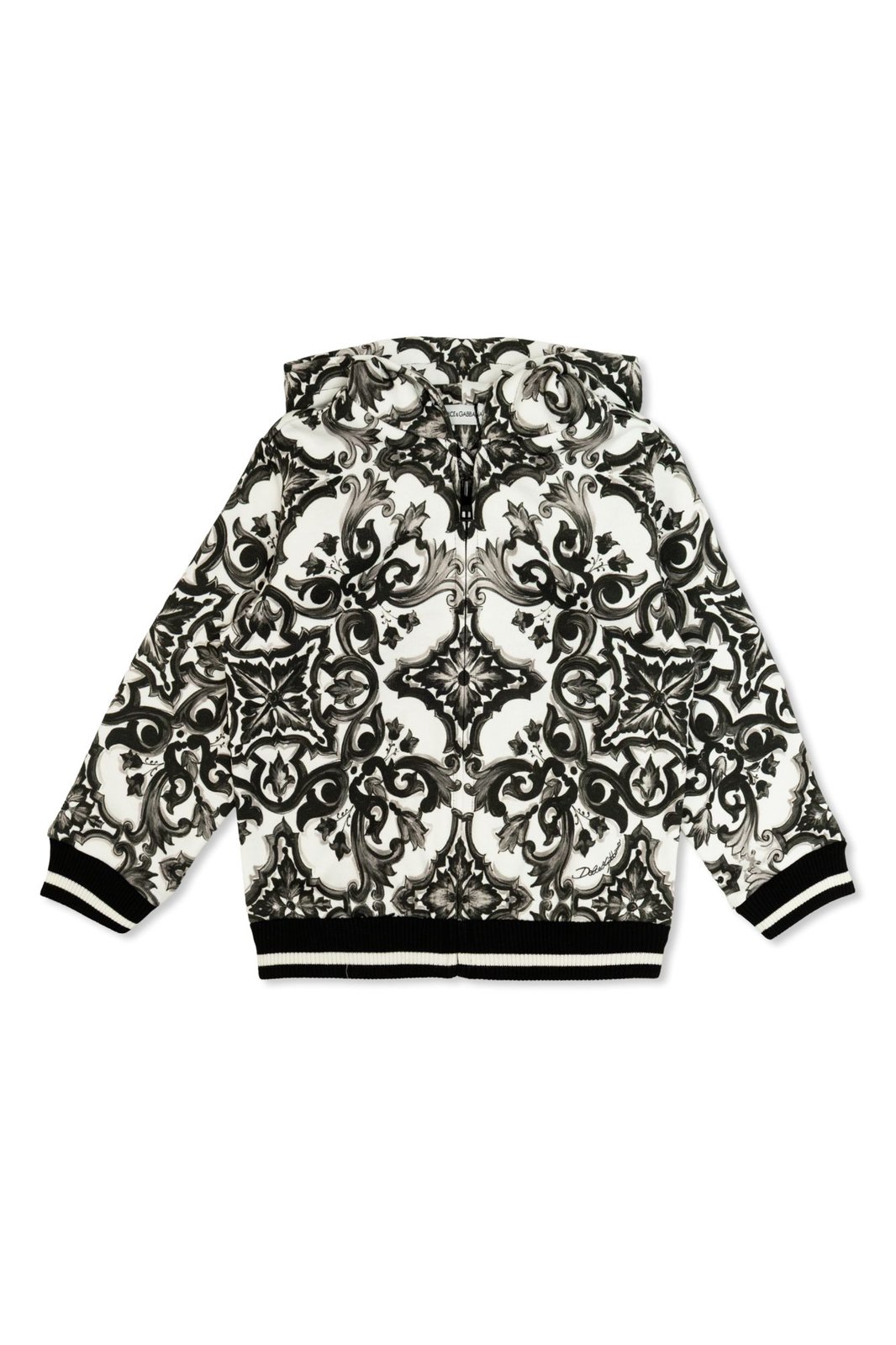 Dolce & Gabbana Kids Majolica-Print Fleece Hoodie
