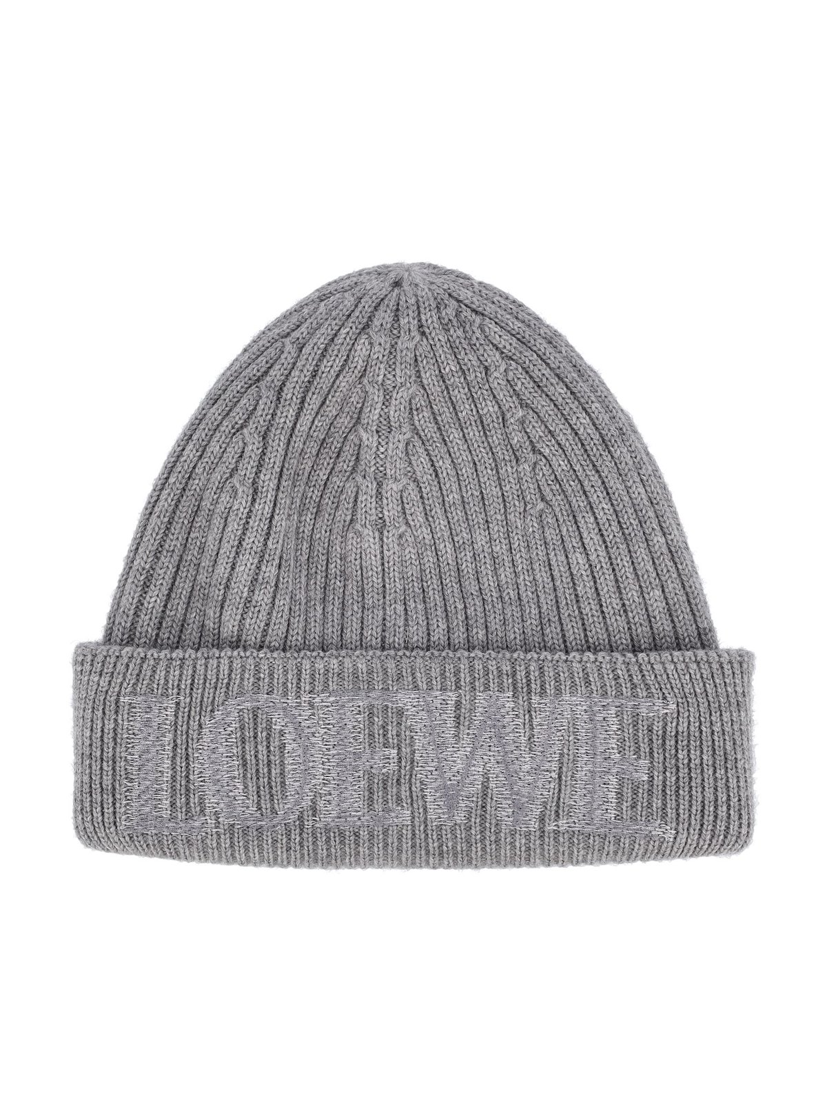 Loewe Logo Embroidered Ribbed-Knit Beanie