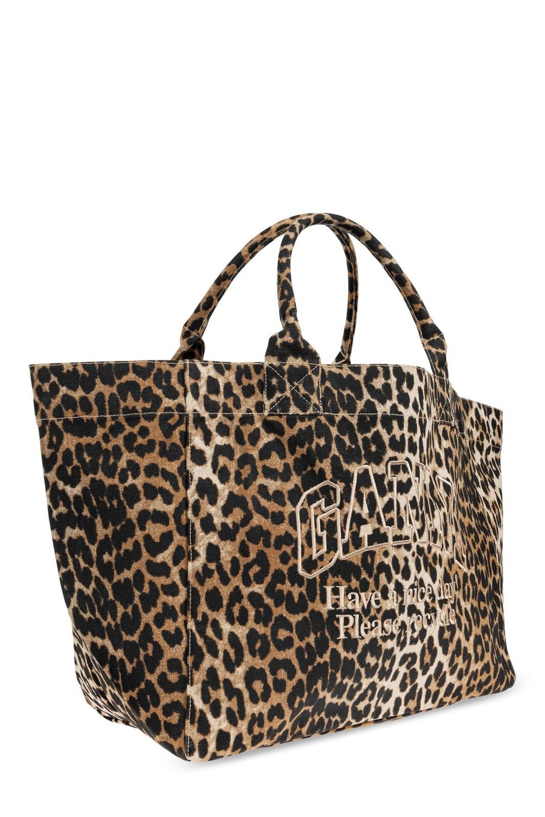 Ganni Leopard-Printed Shopper Bag
