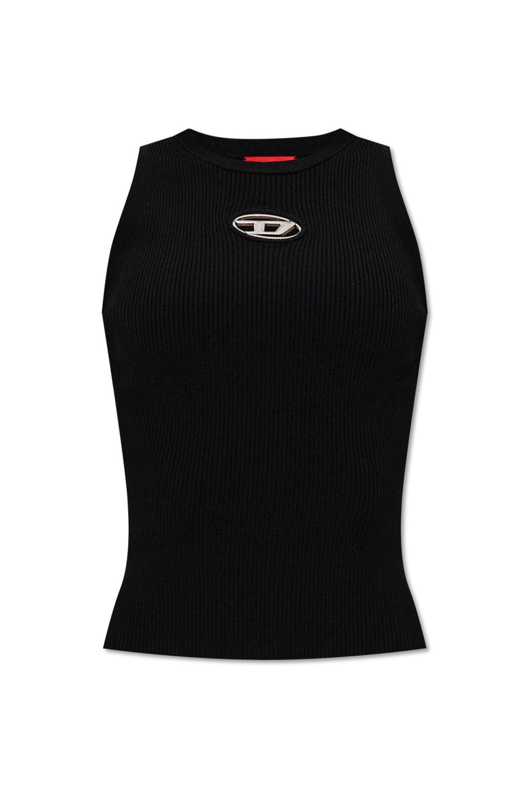 Diesel M-Caddix Logo Plaque Ribbed-Knit Top