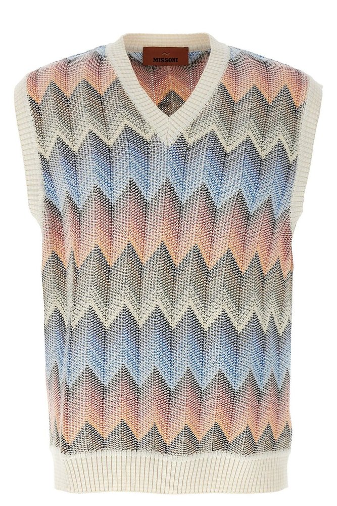 【関税込み】missoni CHEVRON VEST Missoni Chevron Knitted Vest – Cettire