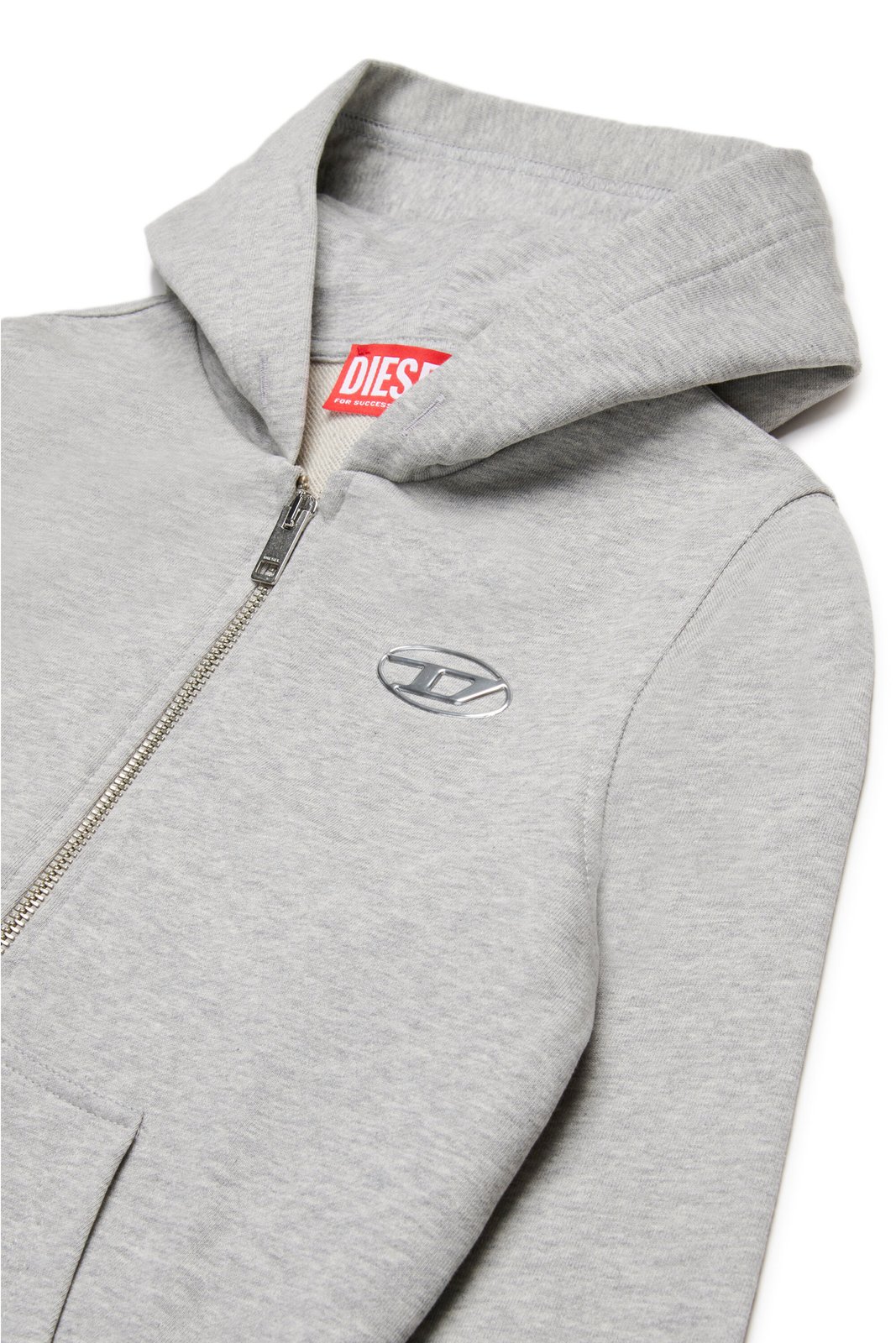 Diesel Kids Oval-D Logo Zipped Hoodie