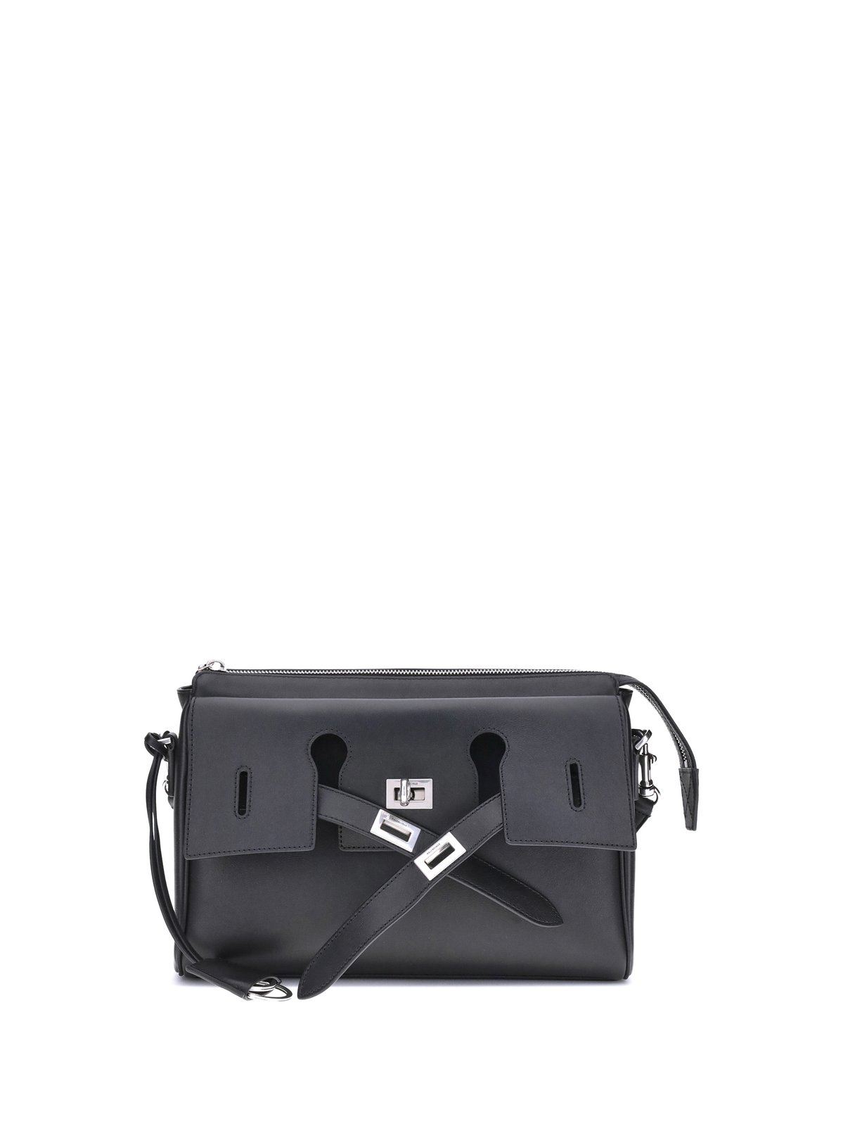 SALE!! Balenciaga BEL AIR ZIPPED MESSENGER◆8340322ABAW Men's Bel Air Zipped Messenger Bag Small in Black