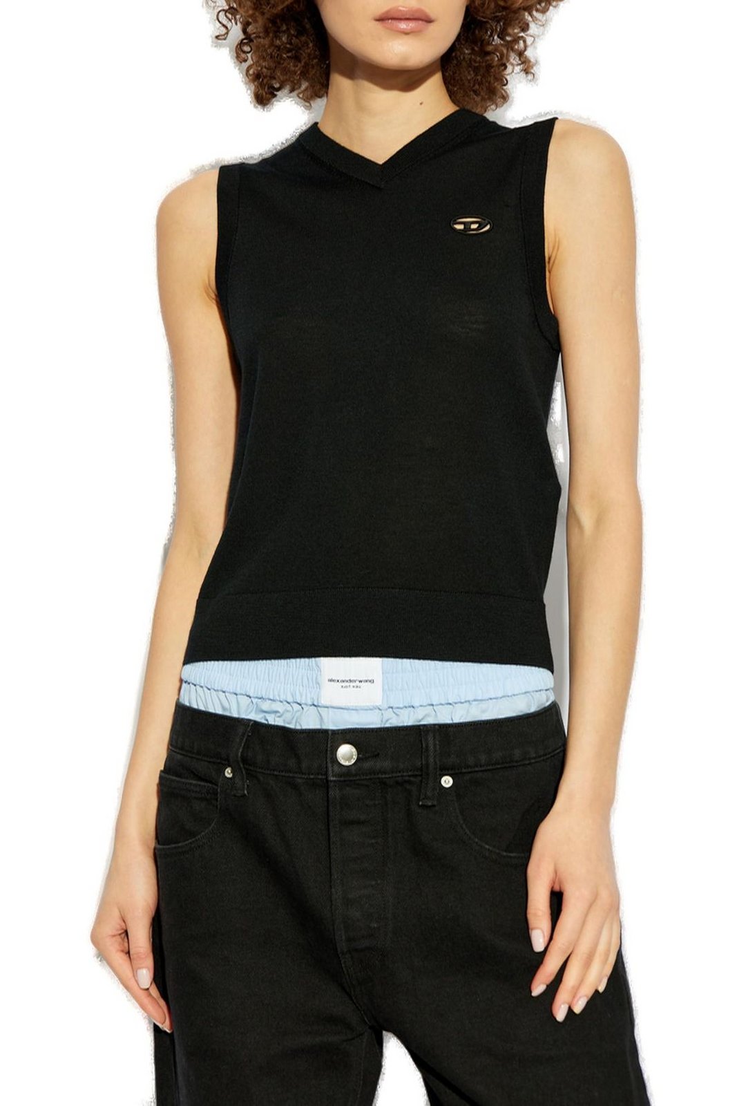 Diesel M-Aligea V-Neck Knitted Vest