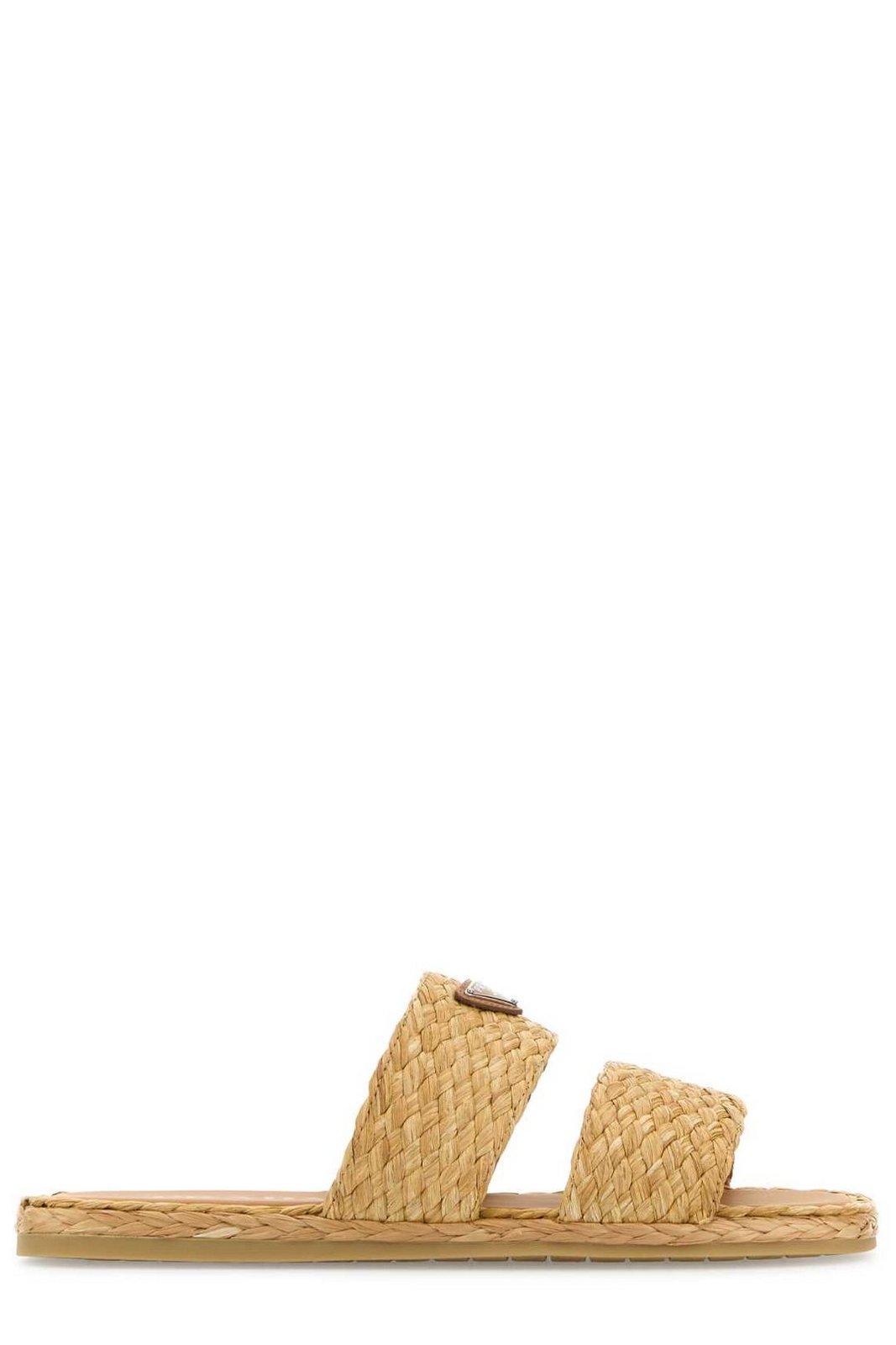 Prada Triangle-Logo Slip-On Sandals