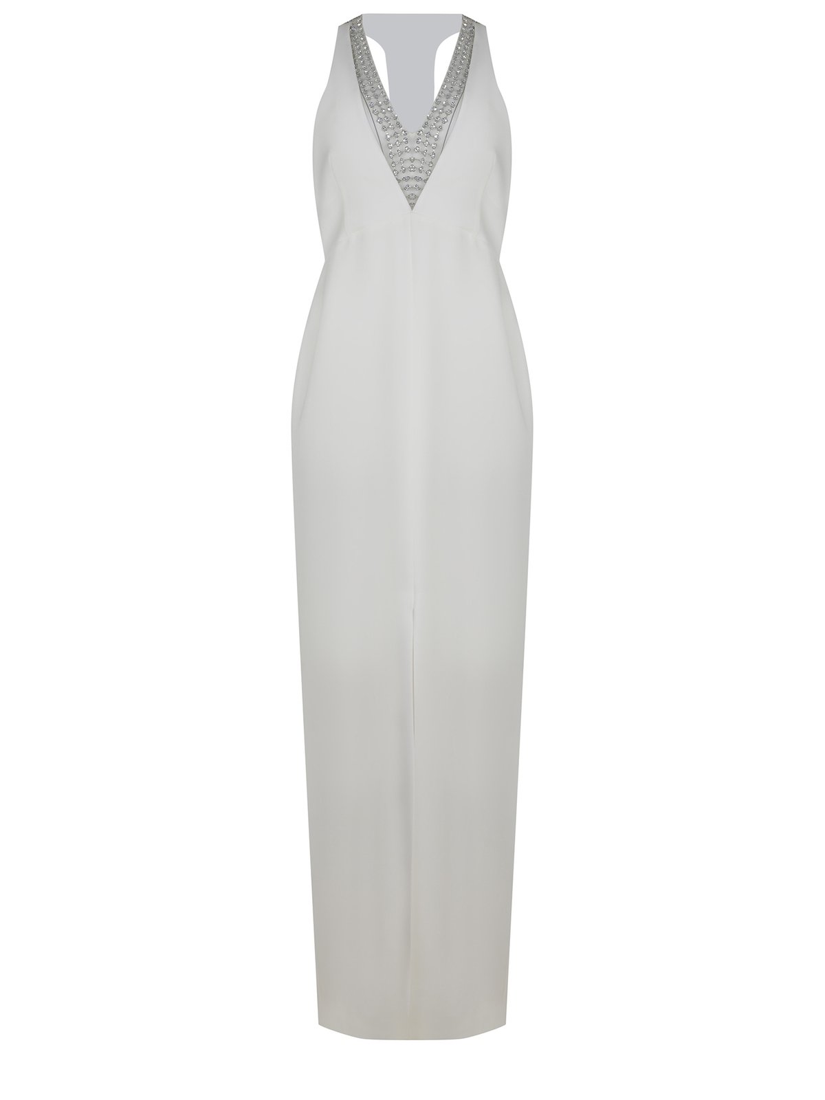 maxmara white backless dress Francoise | White Cowl Neck Backless Maxi Dress With Lace Insert