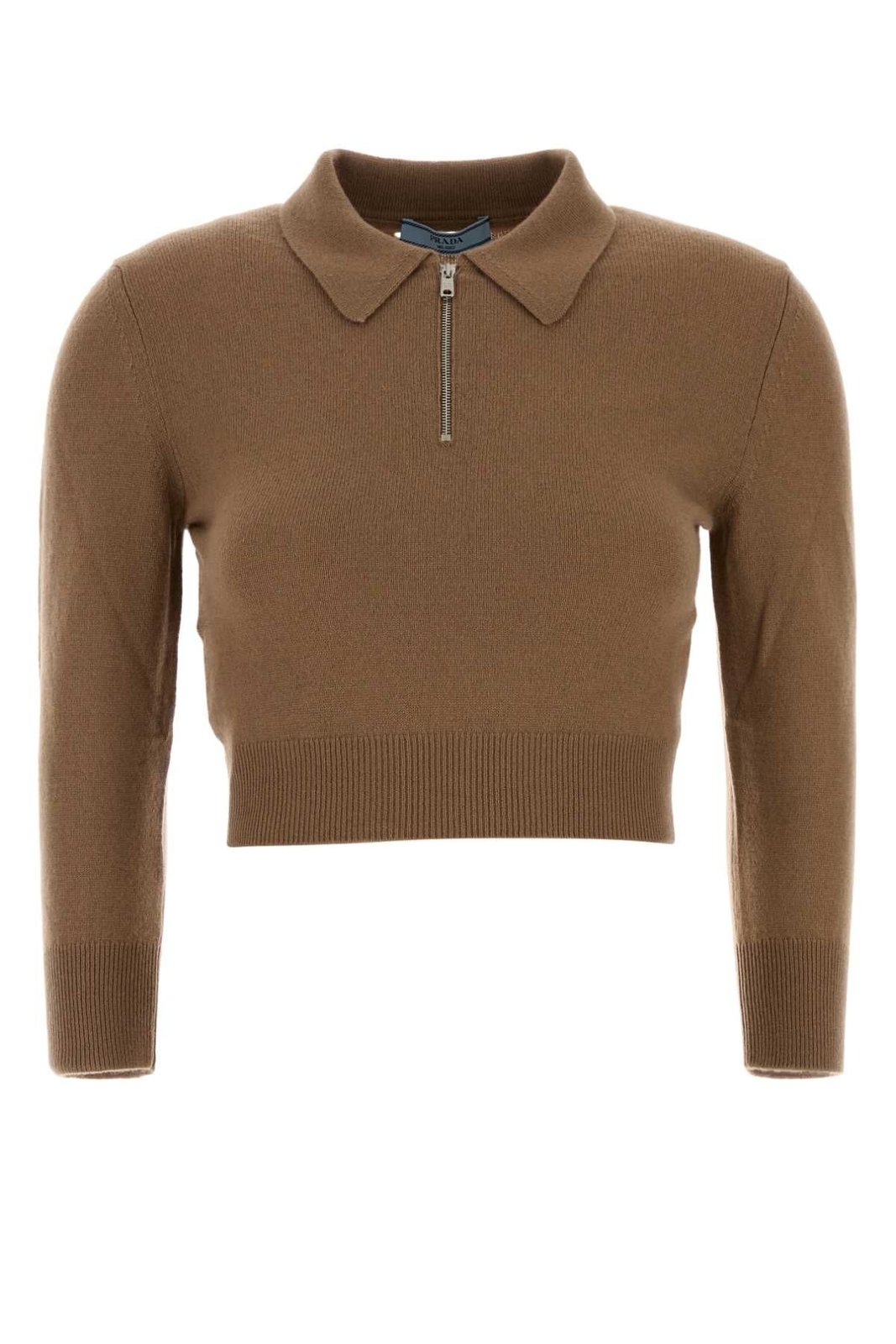 Shop Prada Half-Zipped Knitted Jumper on Sale at BeyondStyle – Get