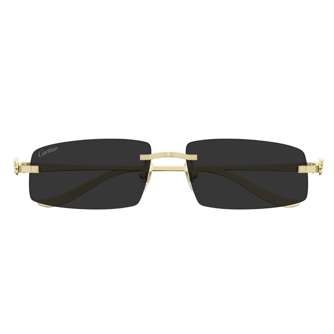 까르띠에 Eyewear 직사각형 프레임 선글라스 CT0505S 001GoldGrey