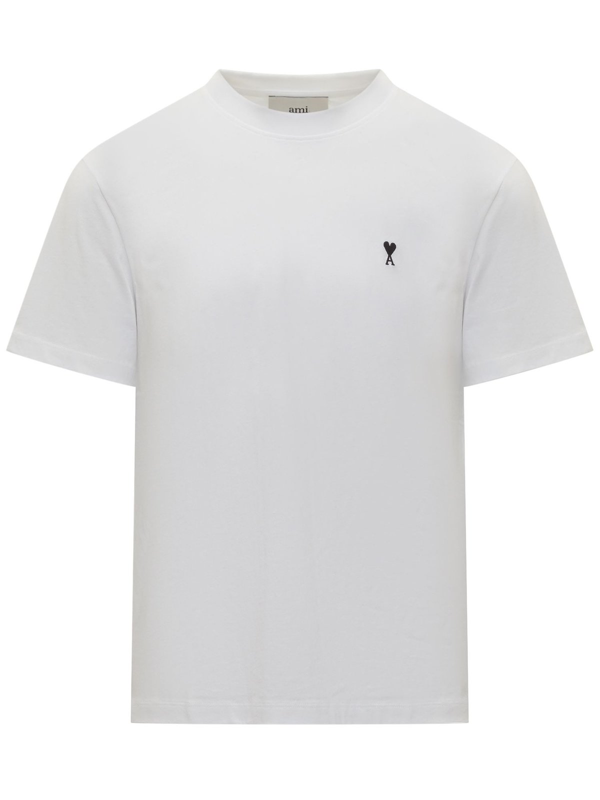 AMI Paris Logo Embroidered Crewneck T-Shirt