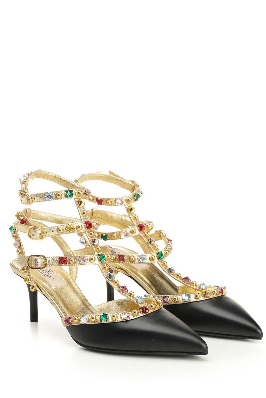 Valentino Rockstud Embellished Pointed-Toe Pumps