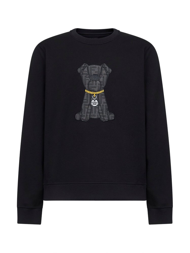 FENDI FF 독 자카드 크루넥 스웨트셔츠