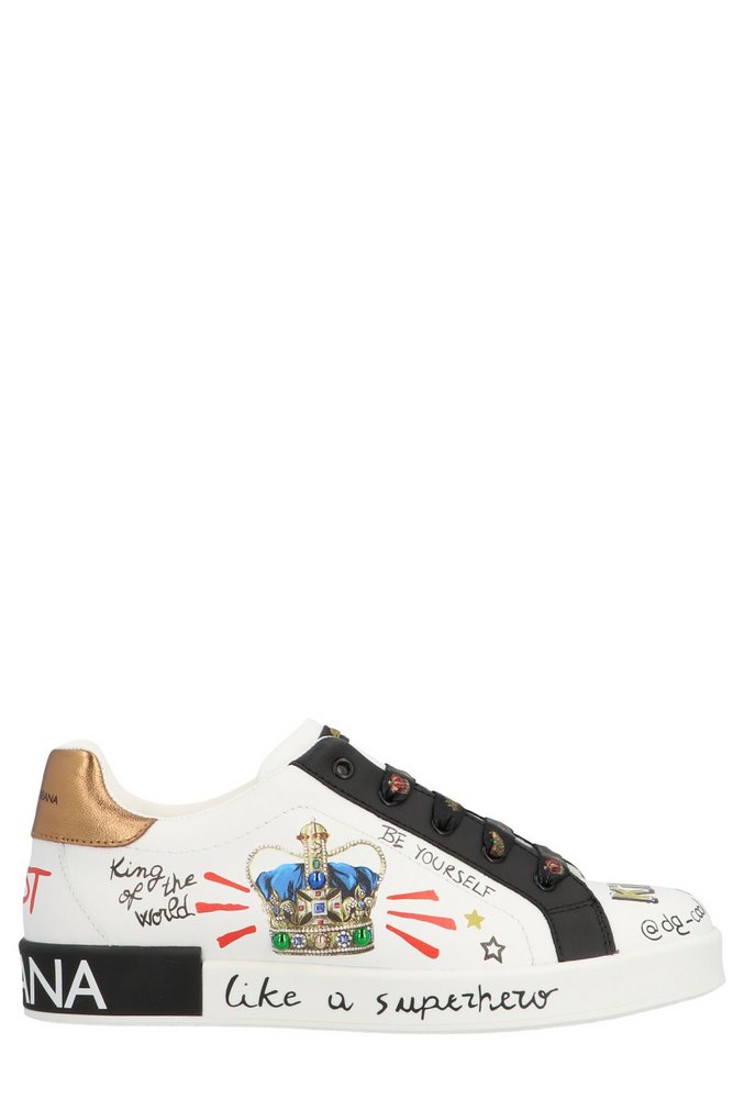 Dolce & Gabbana Kids Like A Superhero Sneakers In White