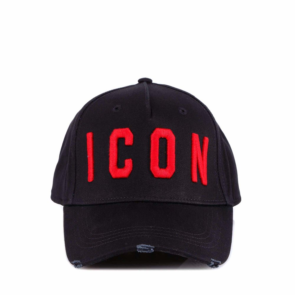 Shop Dsquared2 Icon Embroidered Distressed Baseball Cap In Black