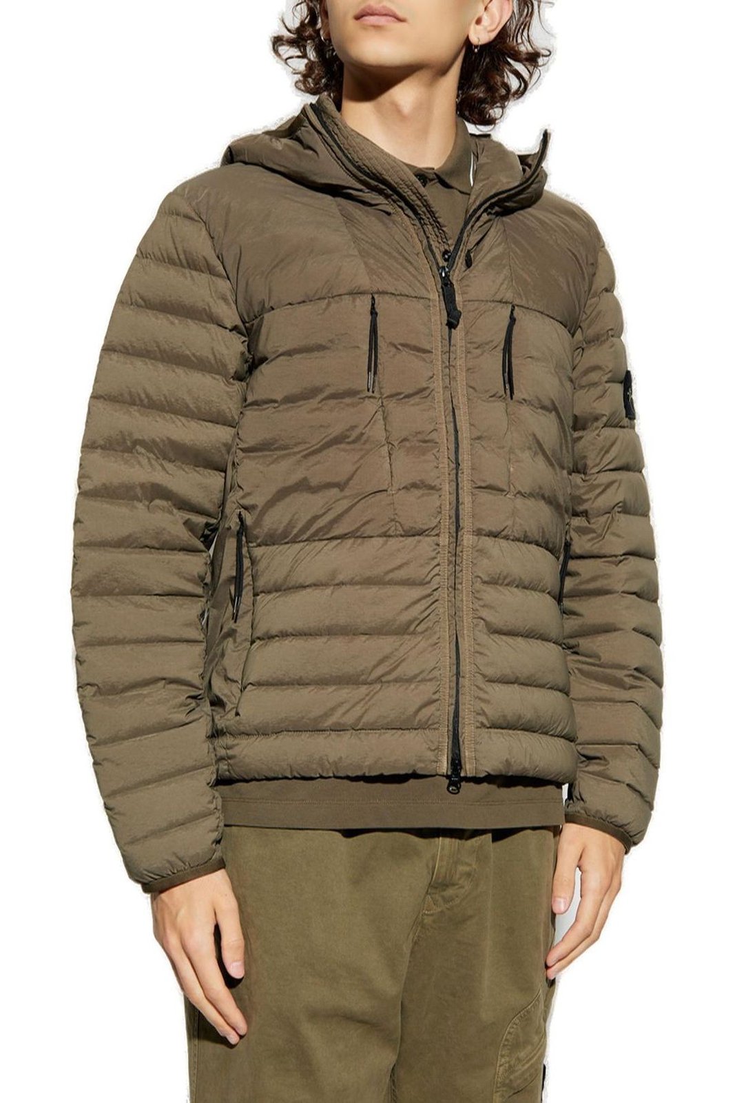 Stone Island Hooded Zip-Up Jacket