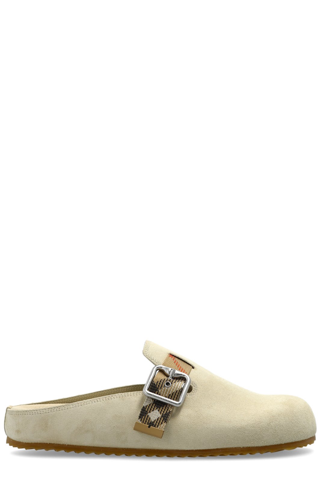 Burberry Urchin Checked Side-Buckle Clogs