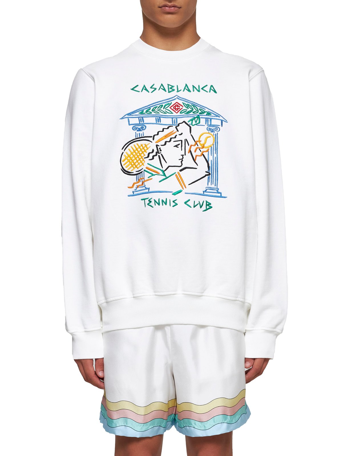 【CASABLANCA】テニスプリントコットンスウェットシャツ カサブランカ テニス クラブ プリント スウェットシャツ