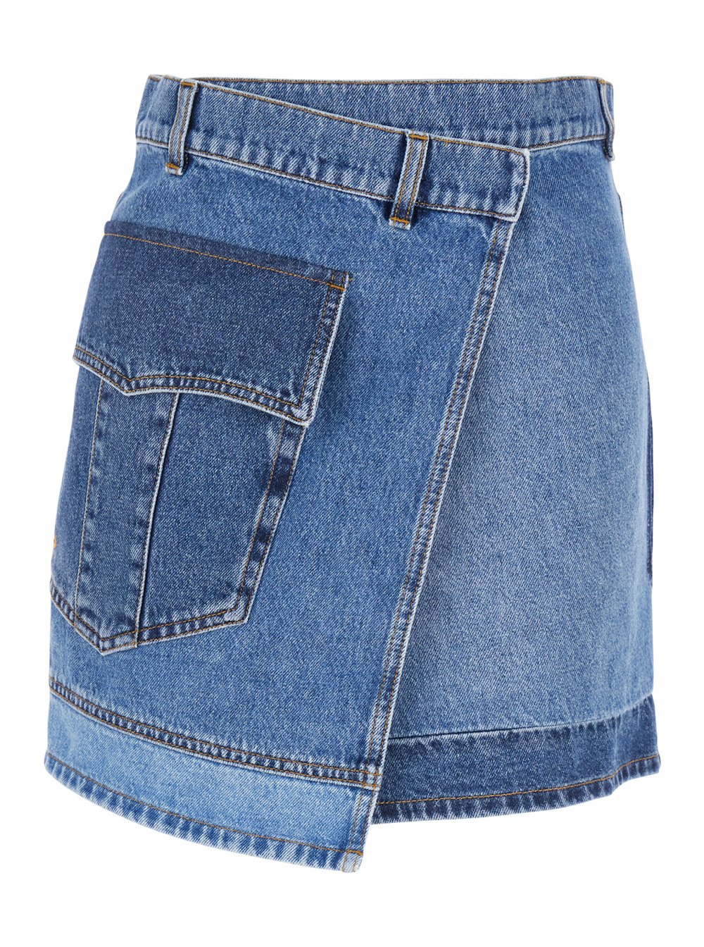 スカート PHILOSOPHY DI LORENZO SERAFINI Woman Skirt Blue 01040730 Philosophy di Lorenzo Serafini - Blue denim skirt with logo
