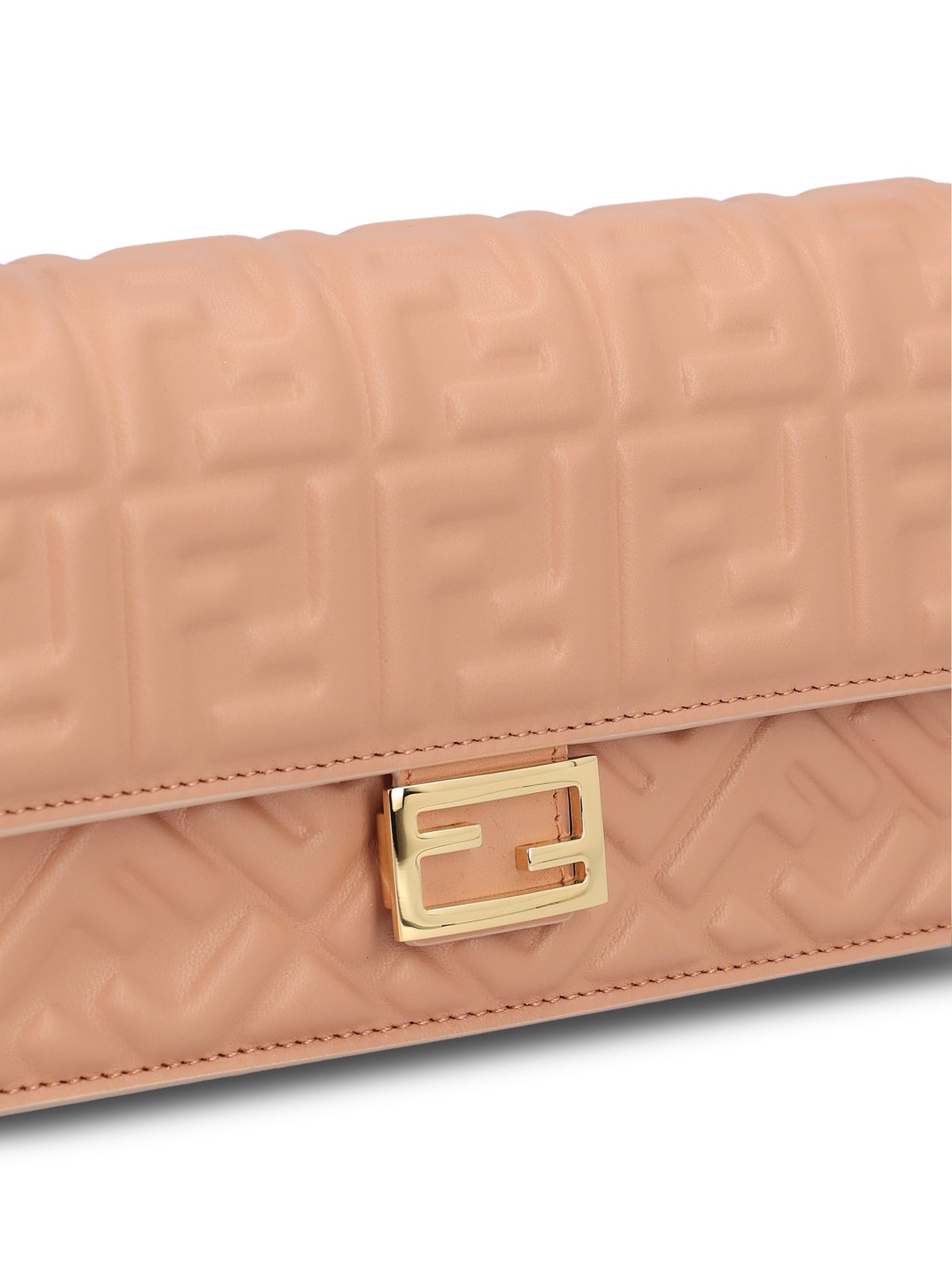 Fendi Baguette FF Embossed Chain-Linked Wallet