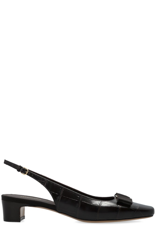 【FERRAGAMO】アイコニック ボウ スリングバック フェラガモのアイコニック ボウ スリングバック