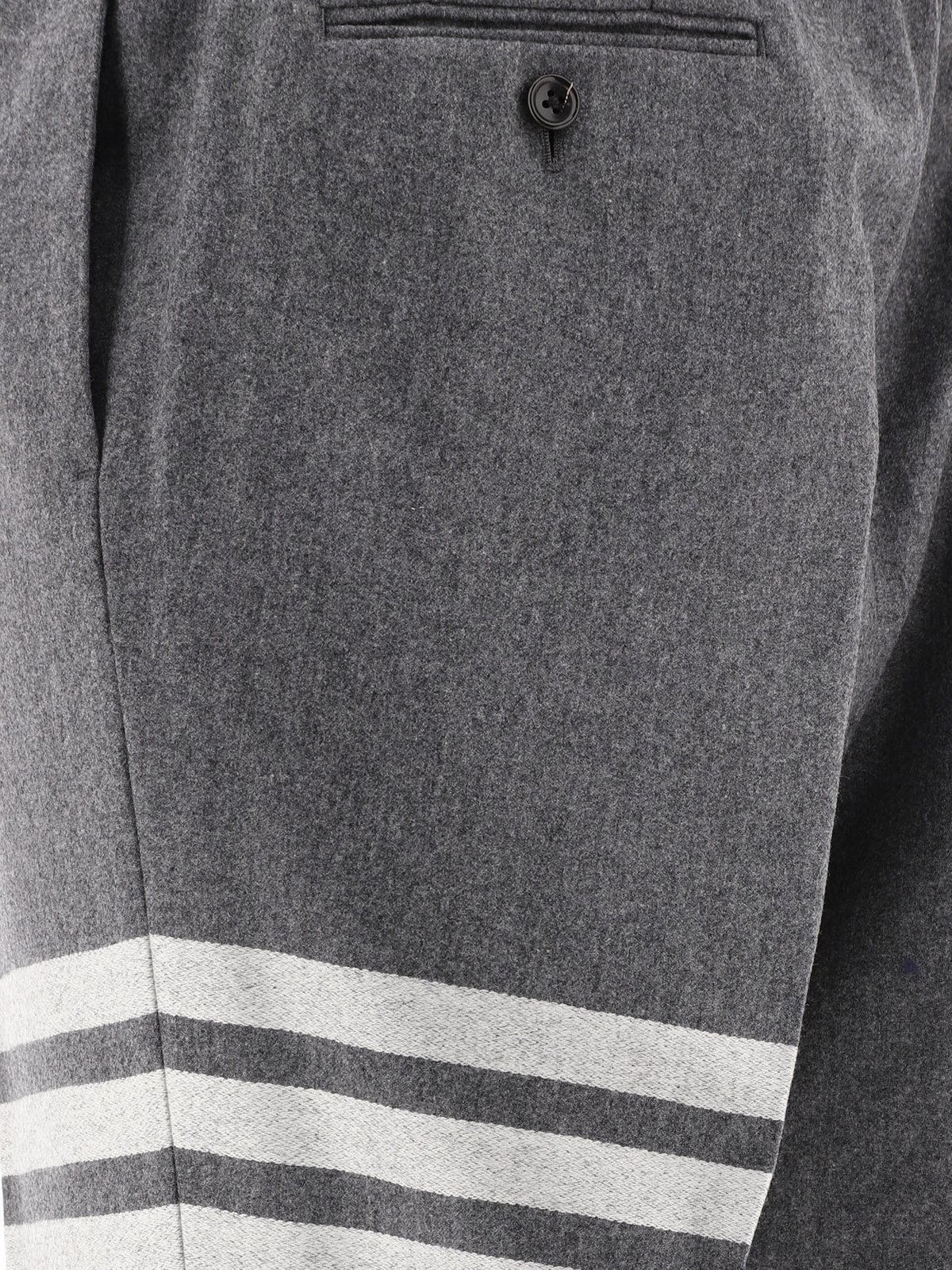 Thom Browne 4-Bar Stripe Detailed Flannel Trousers