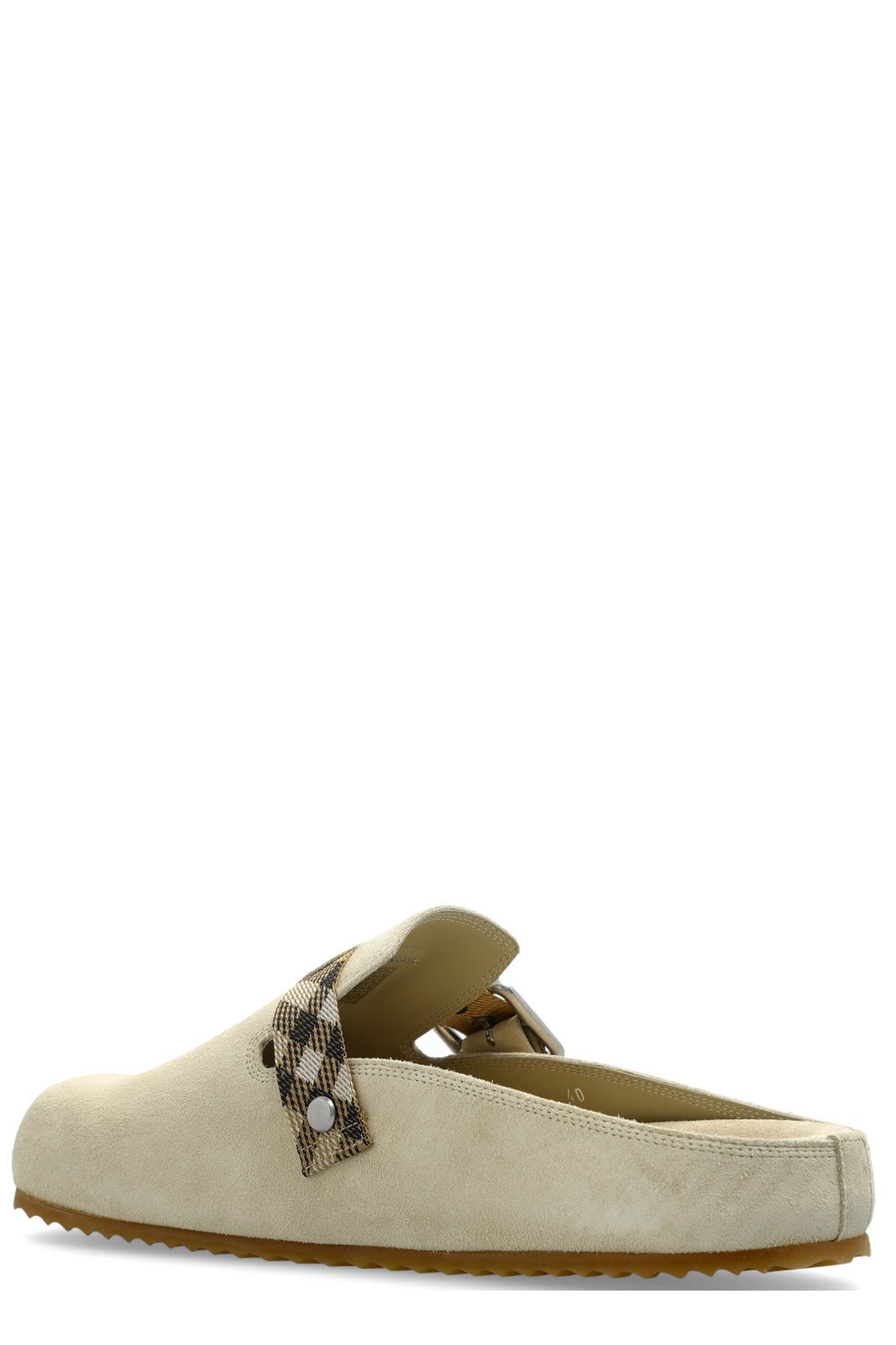 Burberry Urchin Checked Side-Buckle Clogs