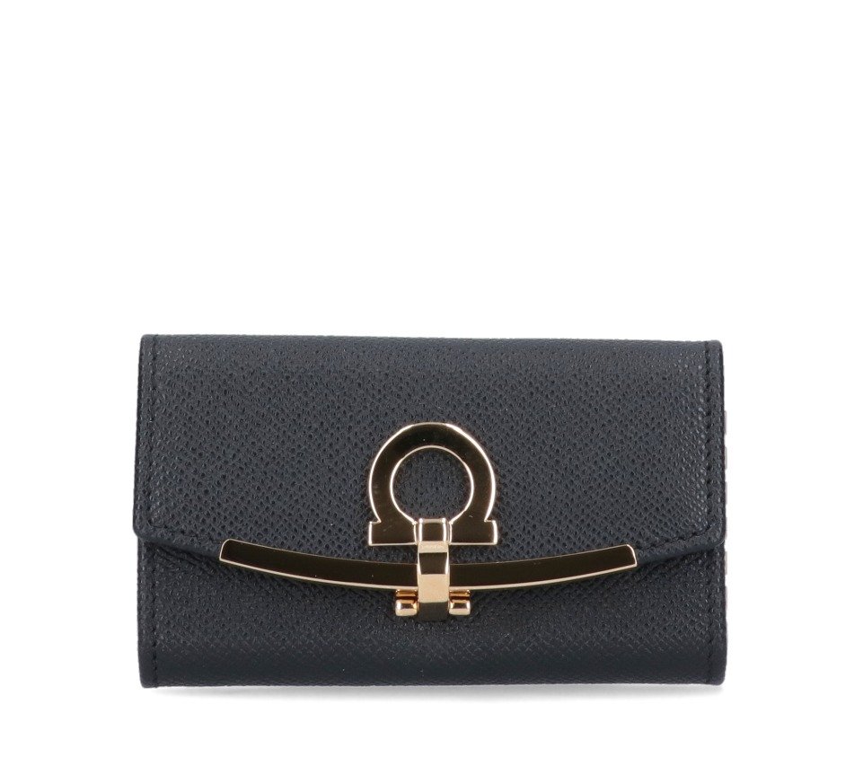 Salvatore Ferragamo Gancini Key Case In Black ModeSens