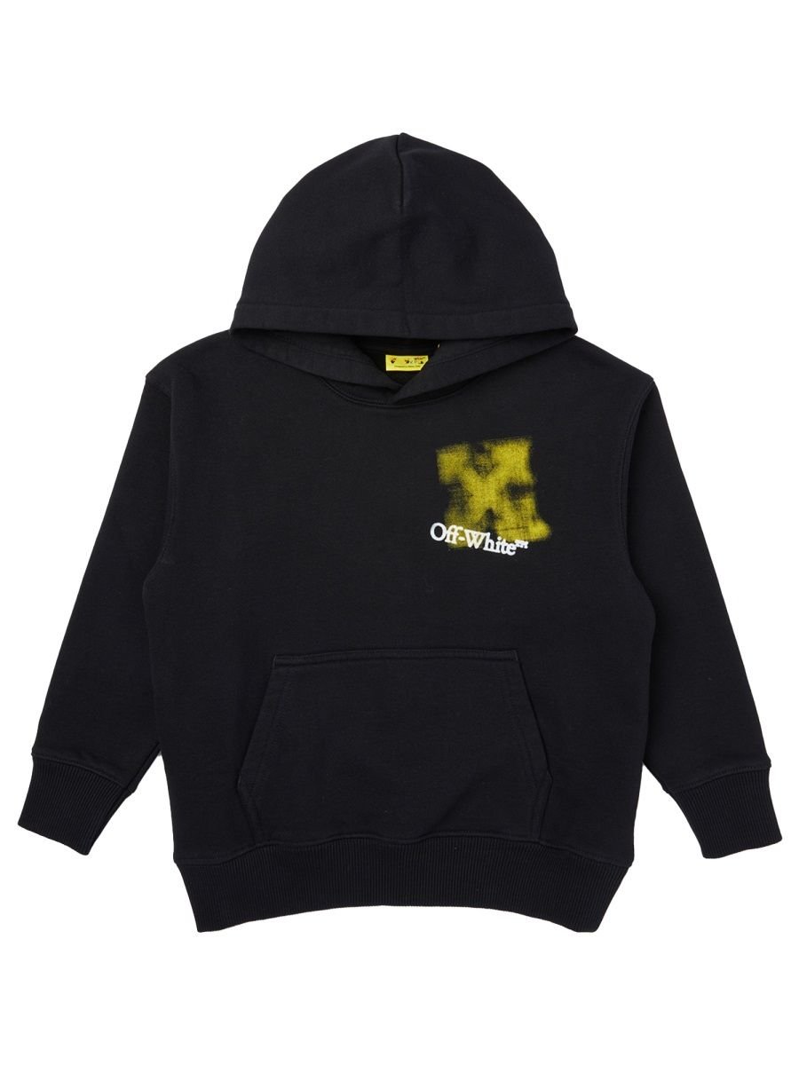 Off-White Kids Spray-Paint Logo Long-Sleeved Hoodie